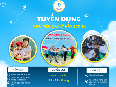 TUYỂN DỤNG GIÁO VIÊN DẠY KĨ NĂNG SỐNG